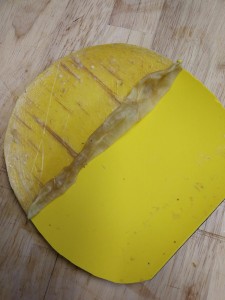 Man beachte die massiven Holzreste im oberen Teil