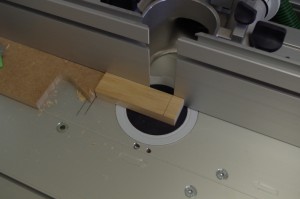 Rohling in Endposition (Schiene hochgeklappt)